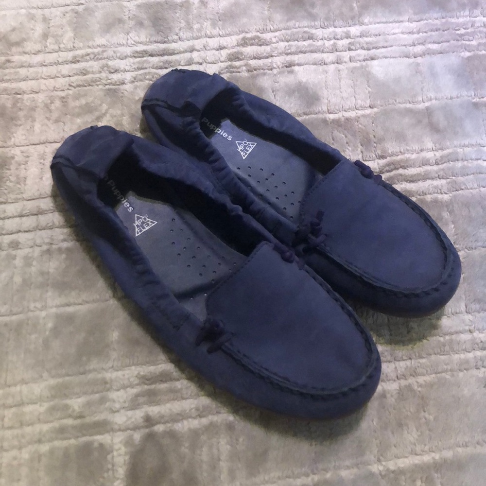 Leather Navy Hush Puppies Loafer